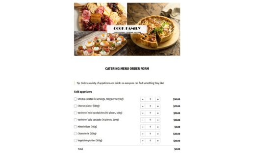 Catering Order Form