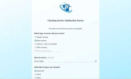 Cleaning Satisfaction Survey