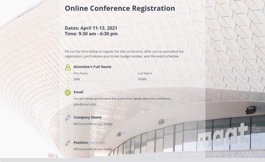 Formulaire d'inscription à la conférence