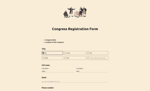 Congress Registration Form