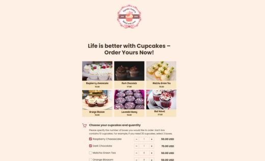 Cupcake Order Form