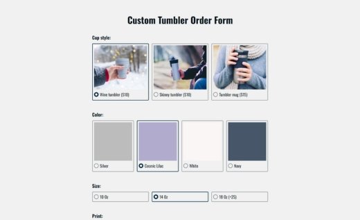 Custom Tumbler Order Form