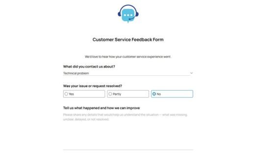 Customer Service Feedback Form