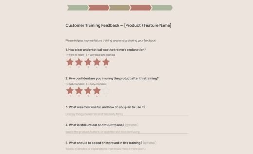 Customer Training Feedback Form