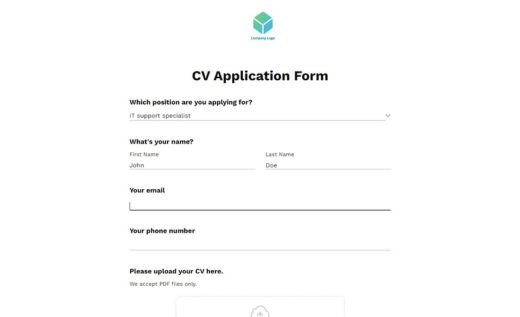 CV Application Form