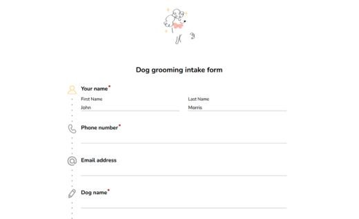 Dog Grooming Intake Form
