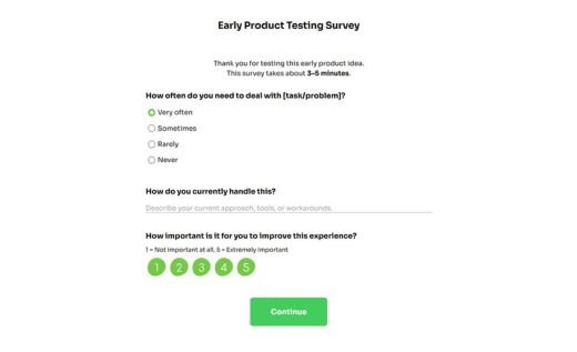 Early-Stage Product Testing Survey