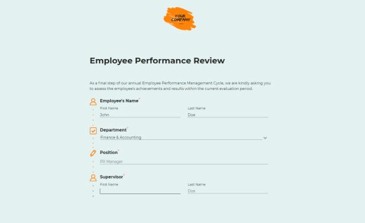 Performance Evaluation Form