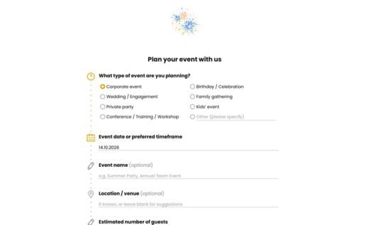 Event Planning Form