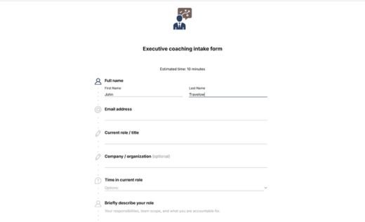 Executive Coaching Intake Form
