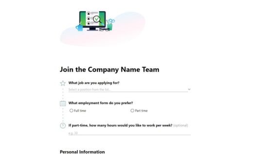 Free Job Application Template