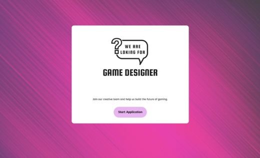 Game Designer Job Application Form