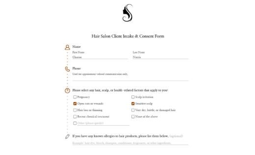 Hair Salon Consent Form