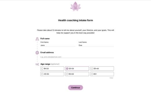 Health Coaching Intake Form