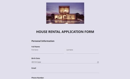 House Rental Application