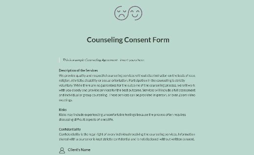 Counseling Consent Form