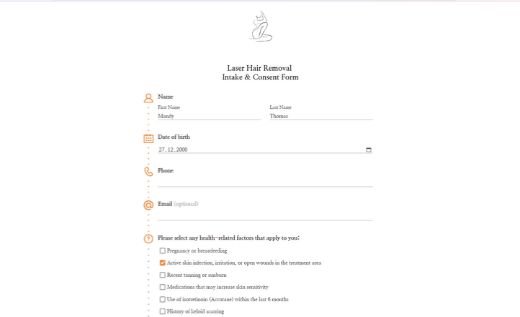 Laser Hair Removal Consent Form