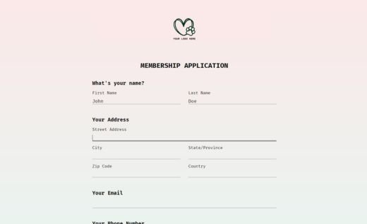 Membership Application Form