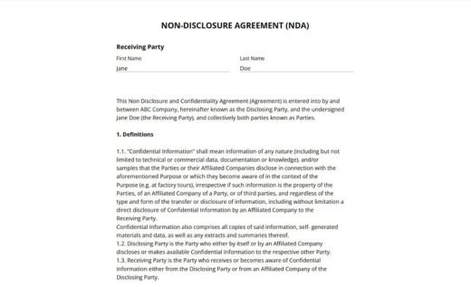 NDA Form