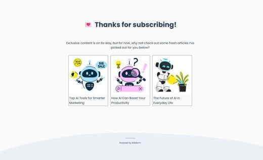 Newsletter Signup Thank You Page