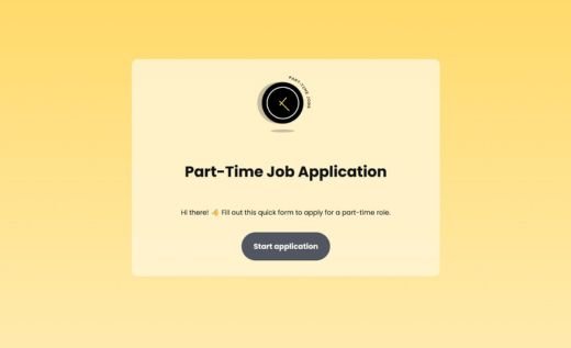 Part-Time Job Application Form