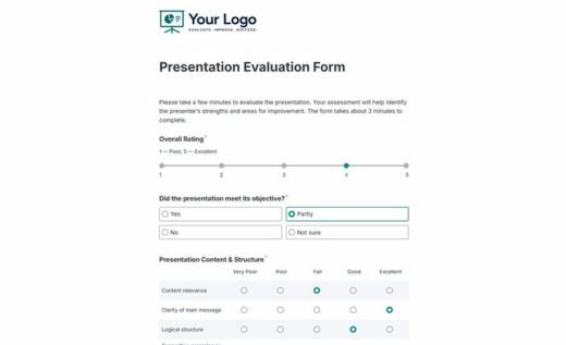 Presentation Evaluation Form