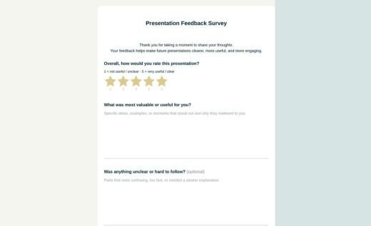 Presentation Feedback Form