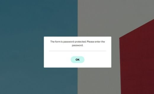 Event Form with Password Protection