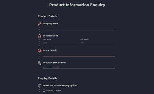 Product Information Enquiry Form