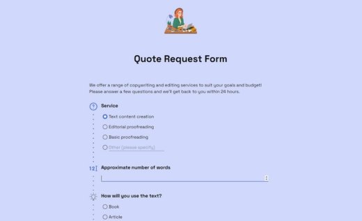 Request a Quote Form