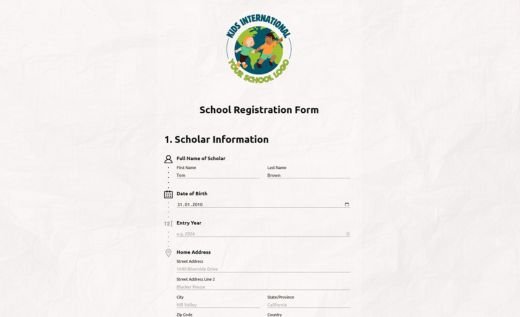 School Registration Form