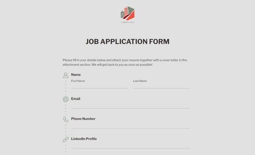 Simple Job Application Form