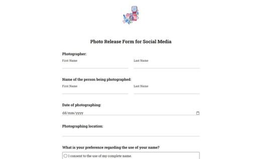 Photo Release Form for Social Media