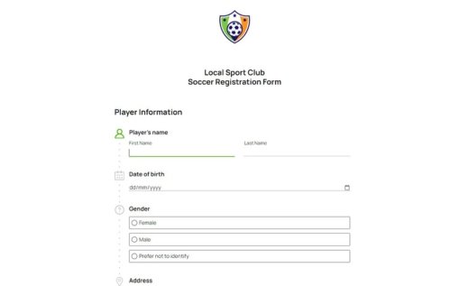 Soccer Registration Form