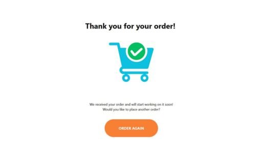 Order Again ‘Thank You’ Page