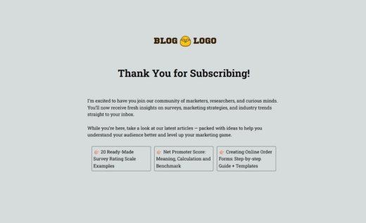 Thank You Page with Custom Links