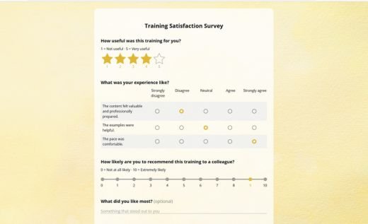 Training Satisfaction Survey