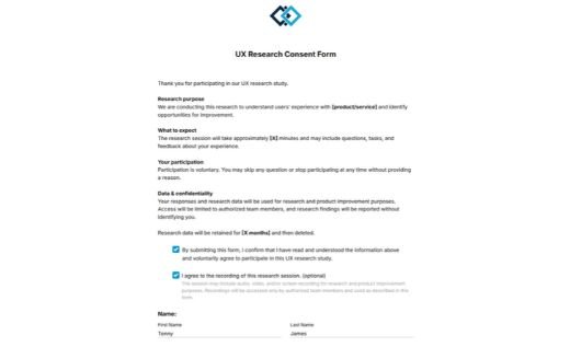 UX Research Consent Form