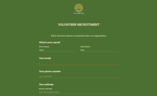 Volunteer Application Form