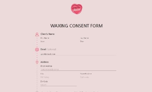Waxing Consent Form