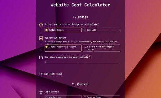 Web Design Calculator
