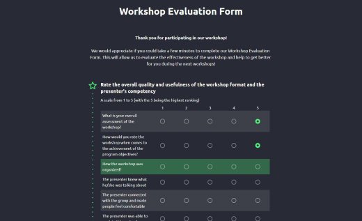 Workshop Evaluation Form